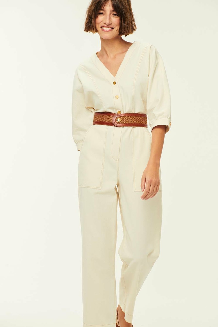 Des Petits Hauts Emanuel Creme Jumpsuit Trousers & Jumpsuits