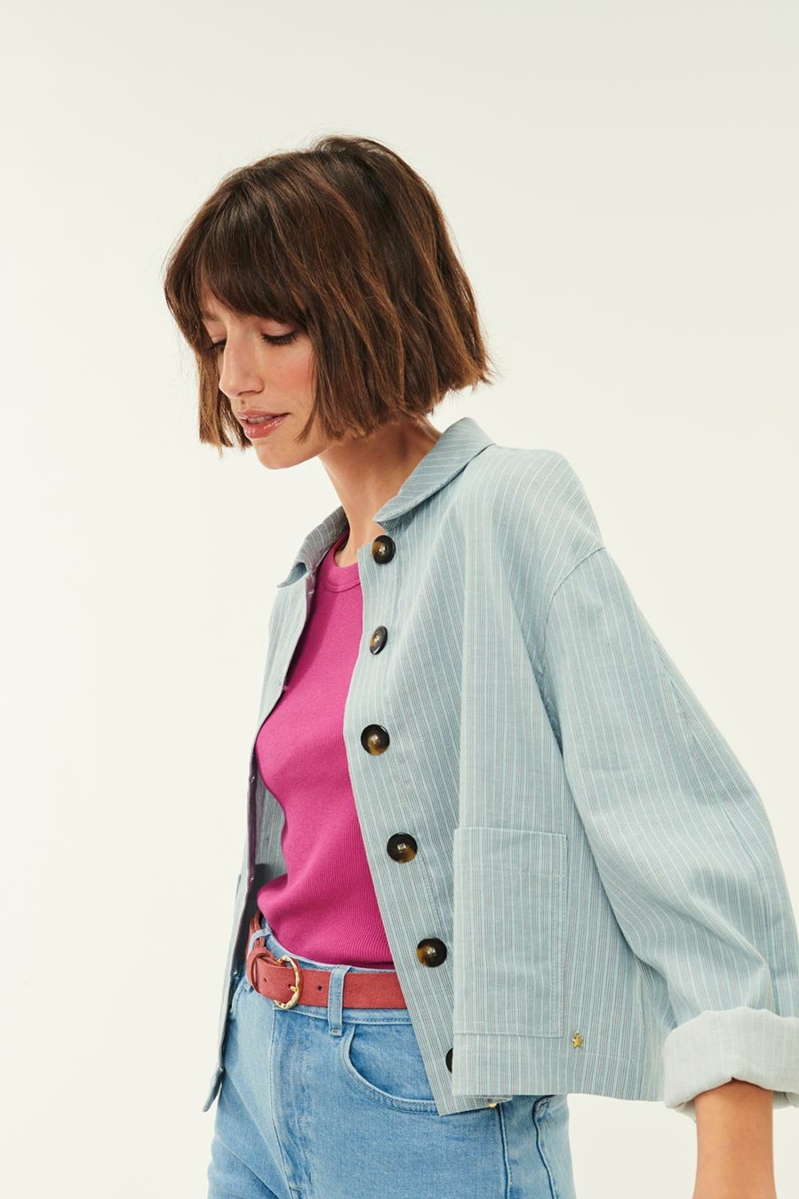 Des Petits Hauts Tivoli Rayure Marty Jacket Coats & Jackets