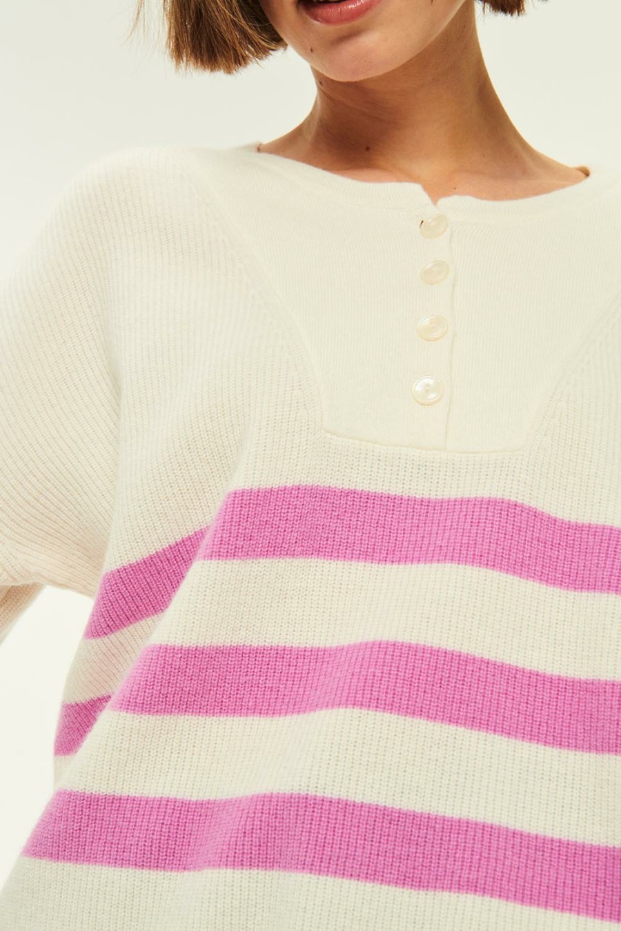 Des Petits Hauts Audrie Creme/Loukoum Jumper Jumpers & Cardigans