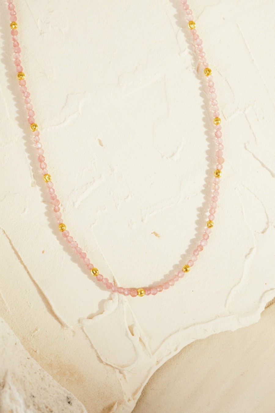 Des Petits Hauts Padma Tourmaline Rose Necklace Feeka Jewellery X Dph