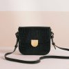 Des Petits Hauts Lenny Bag In Black Crocodile-Effect Leather Bags, Clutch Bags & Bumbags