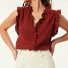 Des Petits Hauts Roselina Pecan Top Shirts & Blouses