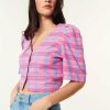 Des Petits Hauts Vilmette Carreau Leo Top Shirts & Blouses