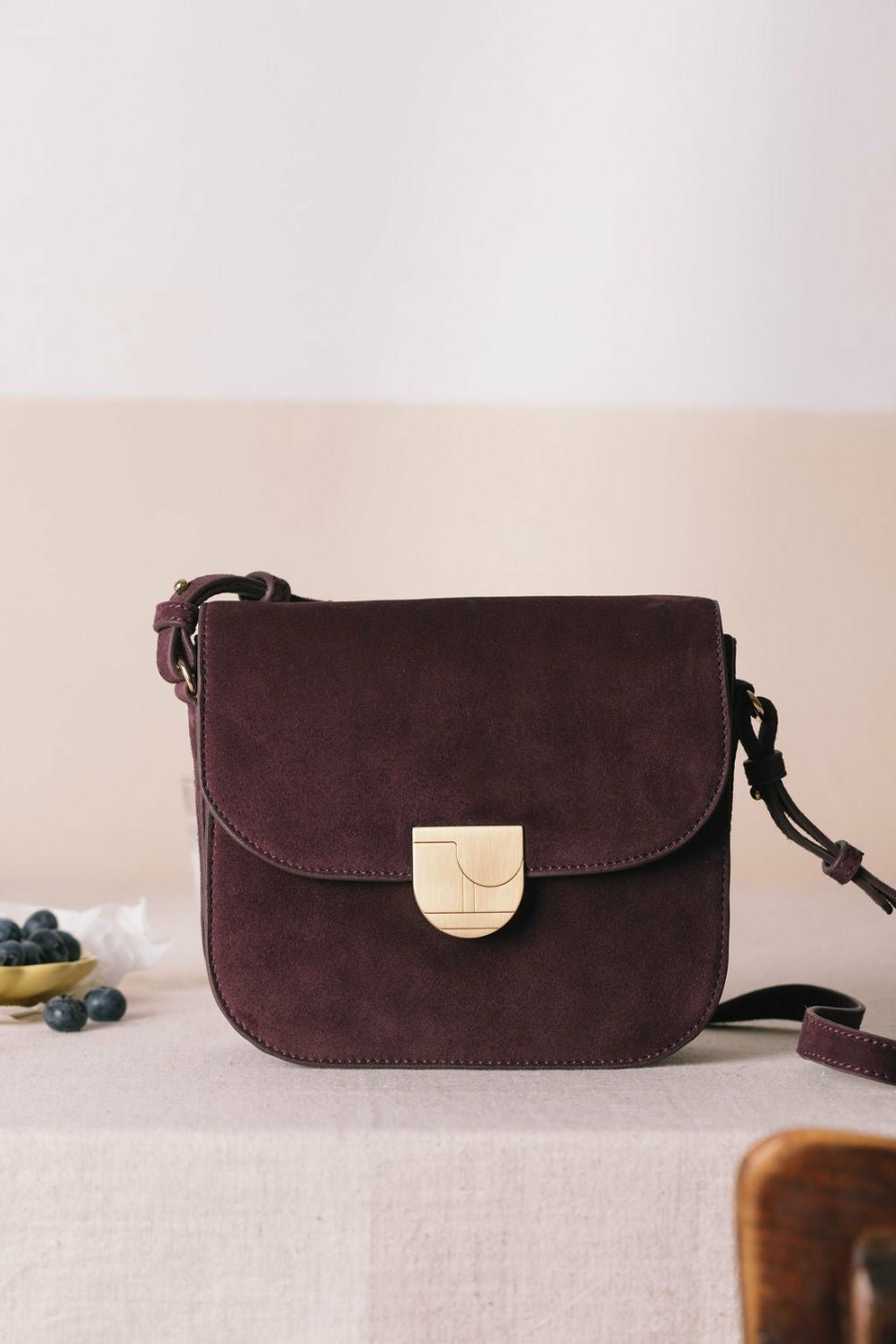 Des Petits Hauts Lenny Bag In Purple / Burgundy Leather Bags, Clutch Bags & Bumbags