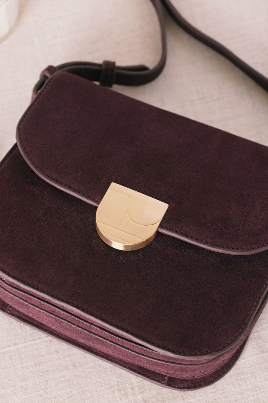 Des Petits Hauts Lenny Bag In Purple / Burgundy Leather Bags, Clutch Bags & Bumbags