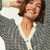 Des Petits Hauts Azelie Creme/Noir Cardigan Jumpers & Cardigans