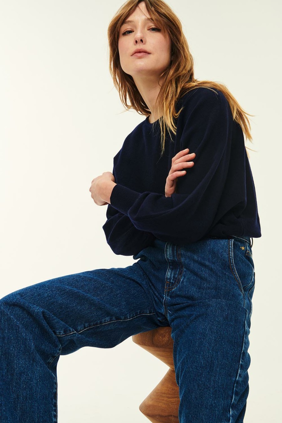 Des Petits Hauts Stonewashed Blue Denim Loumi Jeans Trousers & Jumpsuits