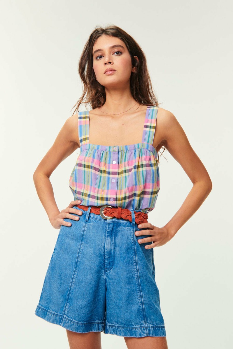 Des Petits Hauts Tambourin Carreau Sydney Top Shirts & Blouses